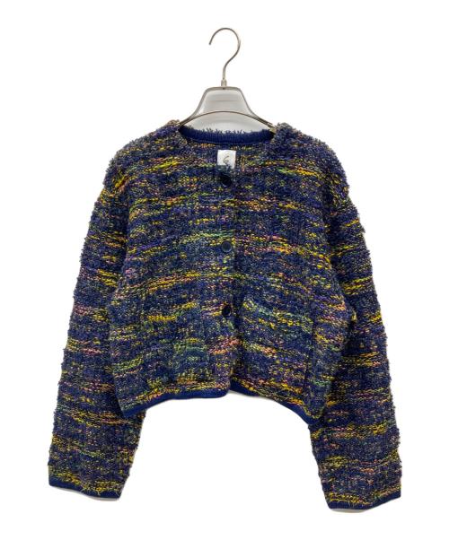 6(ROKU) BEAUTY&YOUTH（ロク ビューティーアンドユース）6(ROKU) BEAUTY&YOUTH (ロク ビューティーアンドユース) SLUB MIX CARDIGAN ネイビー サイズ:Freeの古着・服飾アイテム