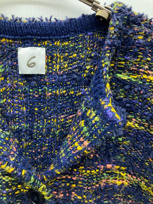 6(ROKU) BEAUTY&YOUTH（ロク ビューティーアンドユース）6(ROKU) BEAUTY&YOUTH (ロク ビューティーアンドユース) SLUB MIX CARDIGAN ネイビー サイズ:Freeの古着・服飾アイテム