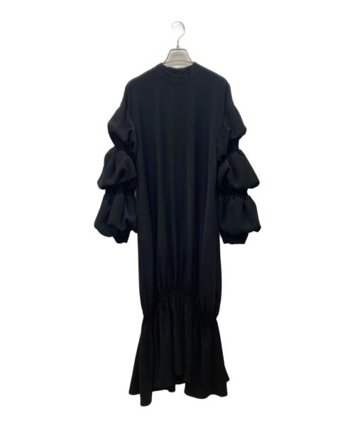 ENFOLD（エンフォルド）ENFOLD (エンフォルド) ブラック ダブルサテン Tail Hem DRS ブラック サイズ:38の古着・服飾アイテム