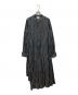 HYKE（ハイク）の古着「FD SQUARE PATTERN BOSOM DRESS」｜ブラック×ホワイト
