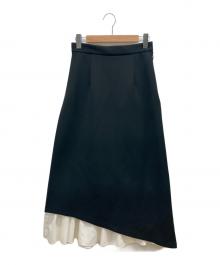 deres（デレス）の古着「Hide & seek skirt」｜ブラック×ホワイト