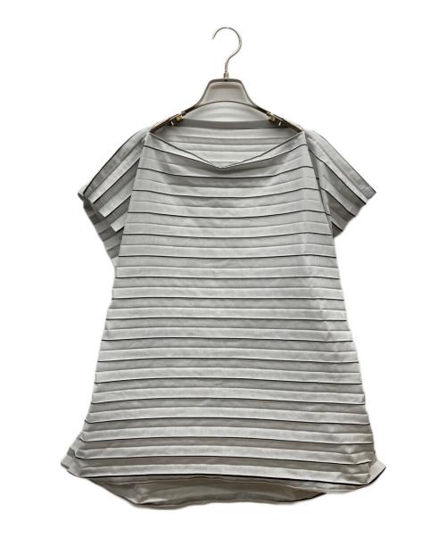 me ISSEY MIYAKE（ミーイッセイ ミヤケ）me ISSEY MIYAKE (ミーイッセイ ミヤケ) ノースリーブプリーツブラウス グレー サイズ:-の古着・服飾アイテム