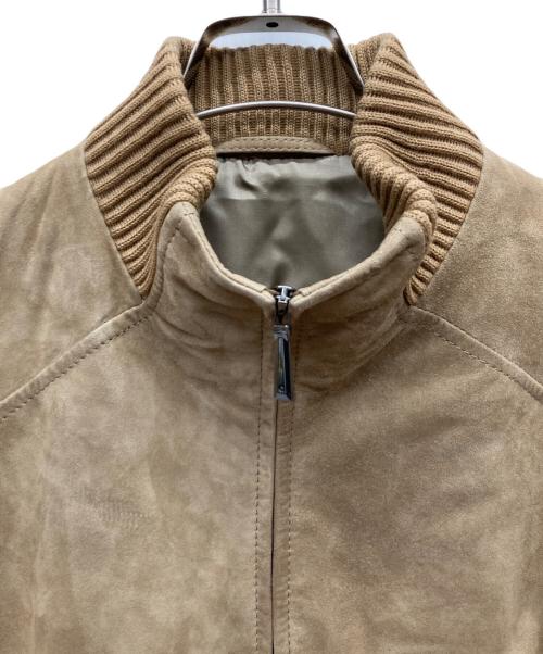 dunhill（ダンヒル）dunhill (ダンヒル) ゴートスキン レザーブルゾン ベージュ サイズ:Sの古着・服飾アイテム