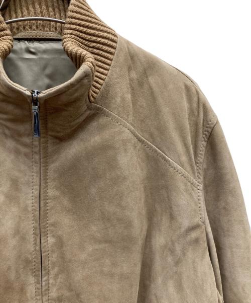 dunhill（ダンヒル）dunhill (ダンヒル) ゴートスキン レザーブルゾン ベージュ サイズ:Sの古着・服飾アイテム