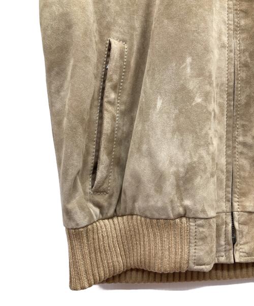 dunhill（ダンヒル）dunhill (ダンヒル) ゴートスキン レザーブルゾン ベージュ サイズ:Sの古着・服飾アイテム