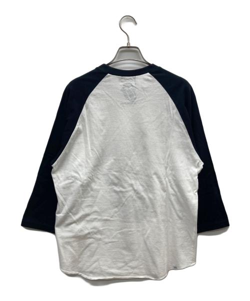 Hysteric Glamour（ヒステリックグラマー）Hysteric Glamour (ヒステリックグラマー) 7分丈ラグランカットソー ホワイト×ブラック サイズ:Mの古着・服飾アイテム
