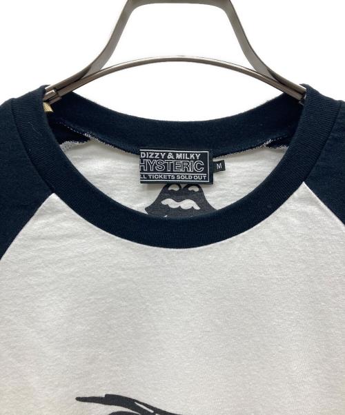 Hysteric Glamour（ヒステリックグラマー）Hysteric Glamour (ヒステリックグラマー) 7分丈ラグランカットソー ホワイト×ブラック サイズ:Mの古着・服飾アイテム