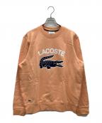 LACOSTEラコステ）の古着「ビッグクロックカレッジロゴクルーネックスウェット」｜オレンジ