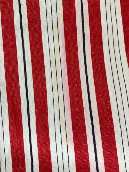 JIL SANDER（ジルサンダー）JIL SANDER (ジルサンダー) 18SS ノーカラーストライプシャツ レッド×ホワイト サイズ:39の古着・服飾アイテム