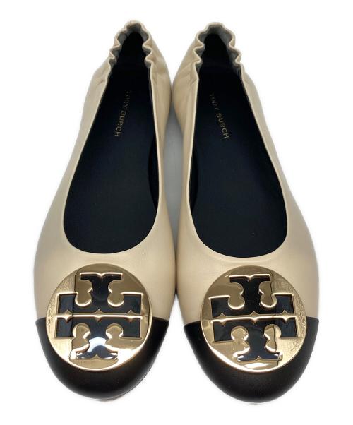 TORY BURCH（トリーバーチ）TORY BURCH (トリーバーチ) クレア キャップ トゥ バレエシューズ ベージュ サイズ:6の古着・服飾アイテム