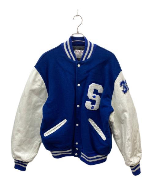 DeLong（-）DeLong (-) スタジャン ブルー×ホワイト サイズ:XLの古着・服飾アイテム