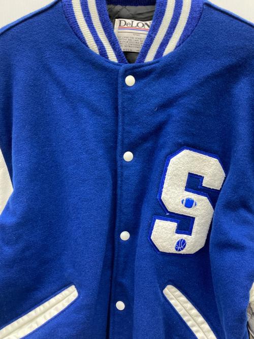 DeLong（-）DeLong (-) スタジャン ブルー×ホワイト サイズ:XLの古着・服飾アイテム
