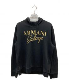 ARMANI EXCHANGE（アルマーニ エクスチェンジ）の古着「プリントパーカー」｜ブラック