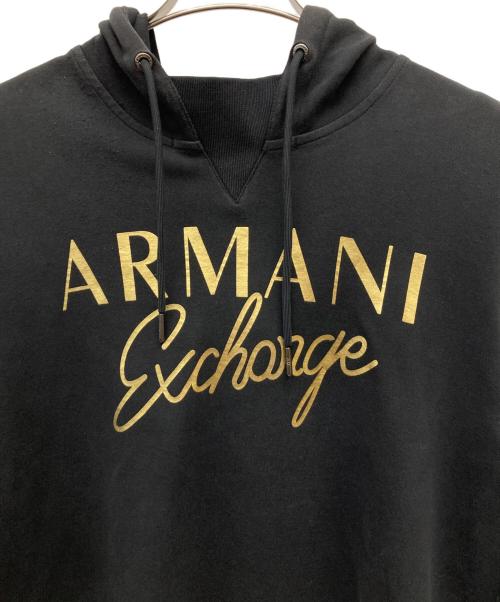 ARMANI EXCHANGE（アルマーニ エクスチェンジ）ARMANI EXCHANGE (アルマーニ エクスチェンジ) プリントパーカー ブラック サイズ:Lの古着・服飾アイテム