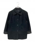 BURBERRY LONDONバーバリーロンドン）の古着「ステンカラーベロアジャケット」｜ブラック