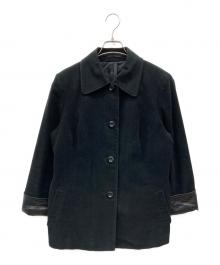 BURBERRY LONDON（バーバリーロンドン）の古着「ステンカラーベロアジャケット」｜ブラック