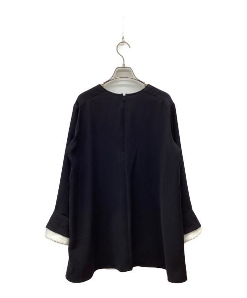 BEARDSLEY（ビアズリー）BEARDSLEY (ビアズリー) 袖口レースブラウス ブラック サイズ:FREEの古着・服飾アイテム