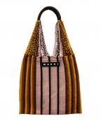 MARNIマルニ）の古着「MARKET HAMMOCK BAG」｜ピンク×オレンジ×ブラウン