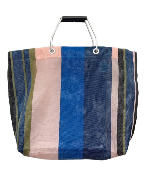 MARNI（マルニ）MARNI (マルニ) MARKET STRIPE BAG ブルー×ピンクの古着・服飾アイテム