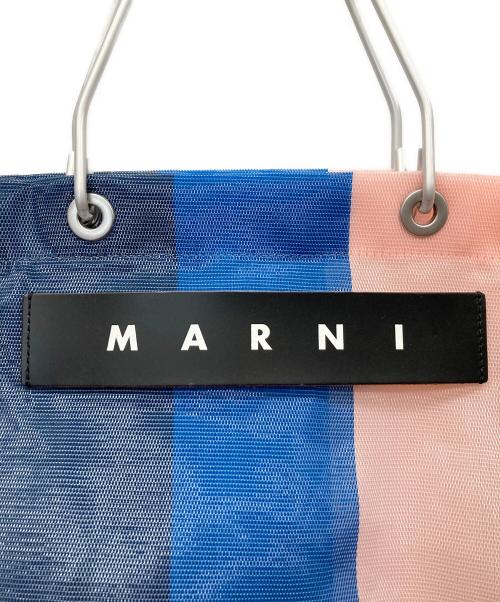 MARNI（マルニ）MARNI (マルニ) MARKET STRIPE BAG ブルー×ピンクの古着・服飾アイテム