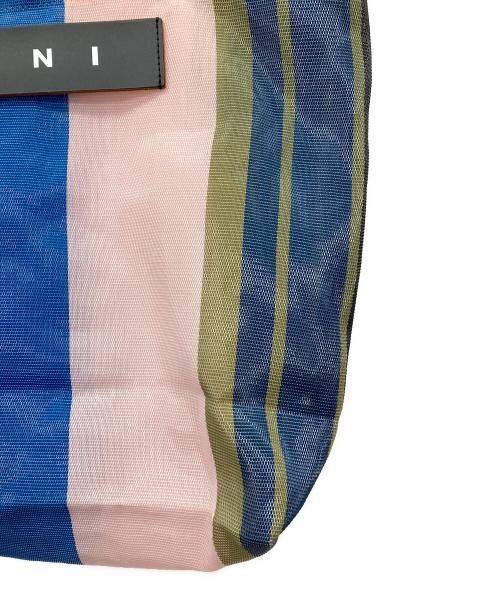 MARNI（マルニ）MARNI (マルニ) MARKET STRIPE BAG ブルー×ピンクの古着・服飾アイテム