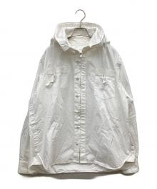 sacai（サカイ）の古着「コットンポプリンフーディシャツ」｜ホワイト