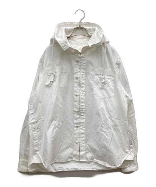 sacai（サカイ）sacai (サカイ) コットンポプリンフーディシャツ ホワイト サイズ:2の古着・服飾アイテム