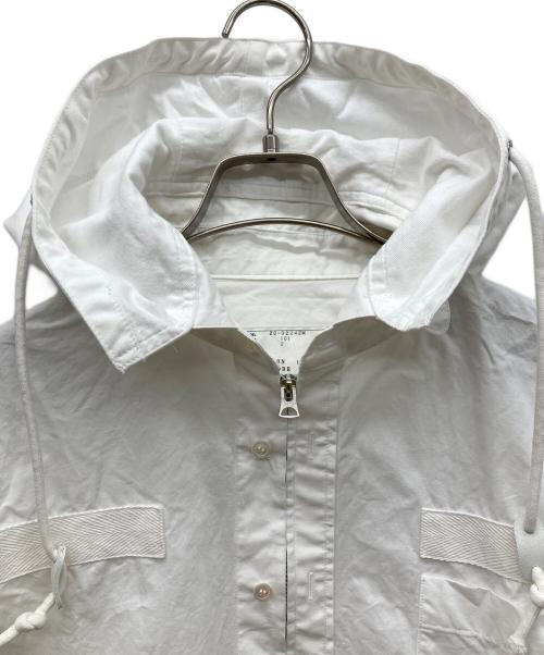 sacai（サカイ）sacai (サカイ) コットンポプリンフーディシャツ ホワイト サイズ:2の古着・服飾アイテム