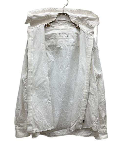 sacai（サカイ）sacai (サカイ) コットンポプリンフーディシャツ ホワイト サイズ:2の古着・服飾アイテム
