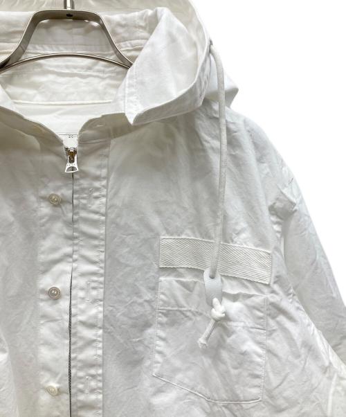 sacai（サカイ）sacai (サカイ) コットンポプリンフーディシャツ ホワイト サイズ:2の古着・服飾アイテム