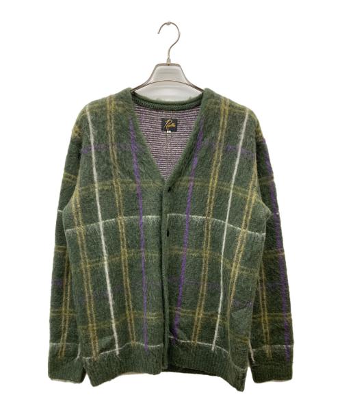 Needles（ニードルズ）Needles (ニードルズ) チェックモヘアカーディガン グリーン サイズ:Lの古着・服飾アイテム