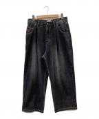 90909090）の古着「King Logo Vintage Like Denim」｜ブラック