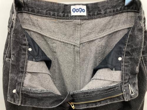 9090（9090）9090 (9090) King Logo Vintage Like Denim ブラック サイズ:Lの古着・服飾アイテム