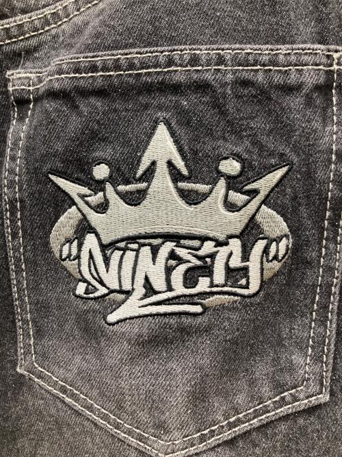9090（9090）9090 (9090) King Logo Vintage Like Denim ブラック サイズ:Lの古着・服飾アイテム