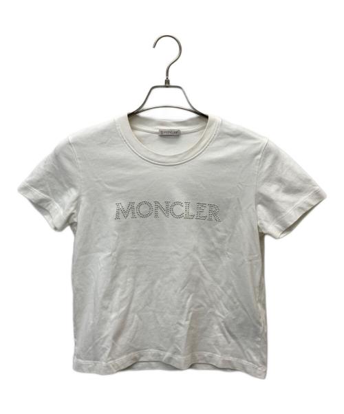 MONCLER（モンクレール）MONCLER (モンクレール) MAGLIA Rhinestone Logo T-Shirt ホワイト サイズ:SIZE Sの古着・服飾アイテム