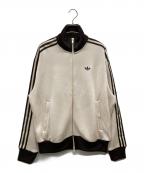 adidasアディダス）の古着「FIRE BIRD KNIT TRACK TOP/FBニットトラックトップ」｜ブラウン×ベージュ