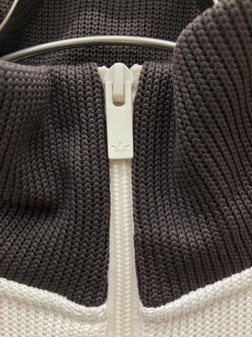 adidas（アディダス）adidas (アディダス) FIRE BIRD KNIT TRACK TOP/FBニットトラックトップ ブラウン×ベージュ サイズ:XLの古着・服飾アイテム