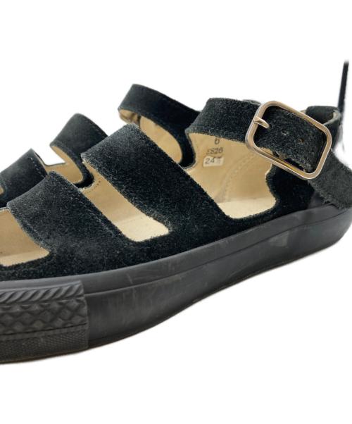 COMME des GARCONS（コムデギャルソン）COMME des GARCONS (コムデギャルソン) ベルトスウェードメリージェーンサンダル ブラック サイズ:24.5の古着・服飾アイテム