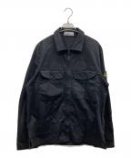 STONE ISLANDストーンアイランド）の古着「24AW コットンストレッチ ジップシャツ」｜ブラック
