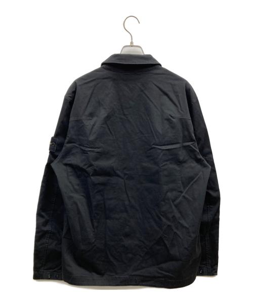 STONE ISLAND（ストーンアイランド）STONE ISLAND (ストーンアイランド) 24AW コットンストレッチ ジップシャツ ブラック サイズ:XLの古着・服飾アイテム