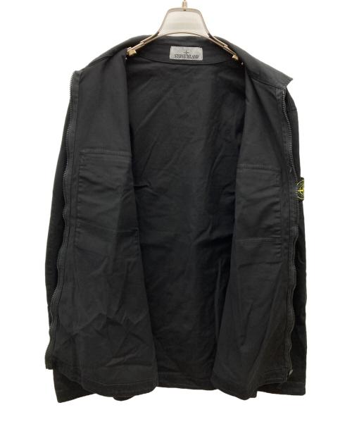 STONE ISLAND（ストーンアイランド）STONE ISLAND (ストーンアイランド) 24AW コットンストレッチ ジップシャツ ブラック サイズ:XLの古着・服飾アイテム