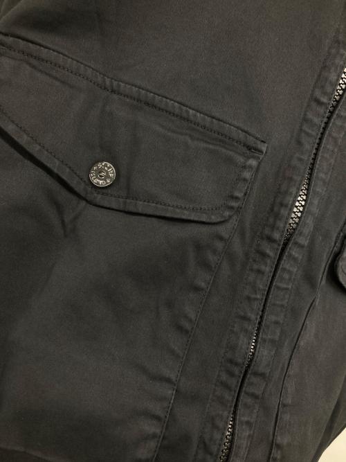 STONE ISLAND（ストーンアイランド）STONE ISLAND (ストーンアイランド) 24AW コットンストレッチ ジップシャツ ブラック サイズ:XLの古着・服飾アイテム