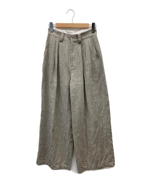 Adam et Rope（アダム エ ロペ）Adam et Rope (アダム エ ロペ) リネンタックパンツ ベージュ サイズ:36の古着・服飾アイテム