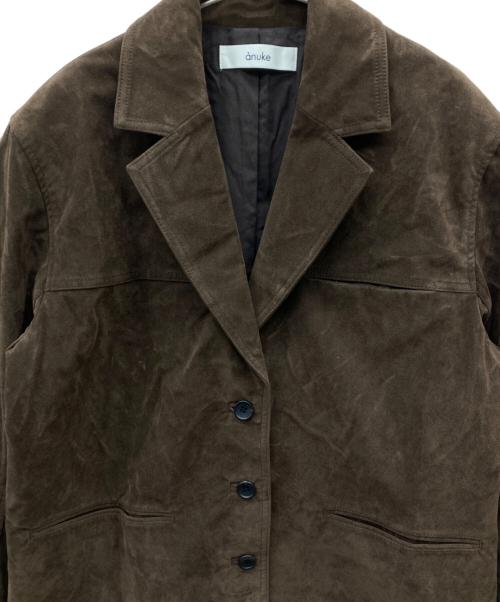 anuke（アンヌーク）ANUKE (アンヌーク) Eco Suede Jacket ブラウン サイズ:38 未使用品の古着・服飾アイテム