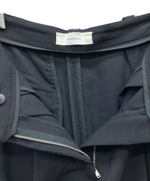 TODAYFUL（トゥデイフル）TODAYFUL (トゥデイフル) Highwaist Tuck Trousers ブラック サイズ:38の古着・服飾アイテム