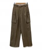 Sea Room lynnシールームリン）の古着「パウダリーツイルカーゴスラックス」｜ブラウン