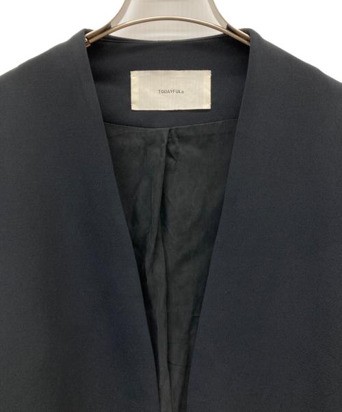 TODAYFUL（トゥデイフル）TODAYFUL (トゥデイフル) Collarless Twill JK ネイビー サイズ:38の古着・服飾アイテム