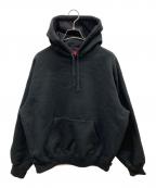 SUPREMEシュプリーム）の古着「25FW Satin Applique Hooded Sweatshirt」｜ブラック