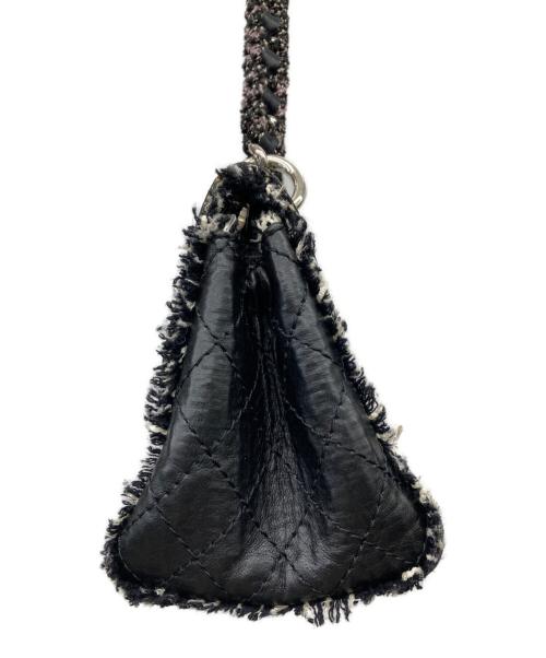 CHANEL（シャネル）CHANEL (シャネル) ココマーク ツイードチェーン レザーハンドバッグ ブラック サイズ:-の古着・服飾アイテム