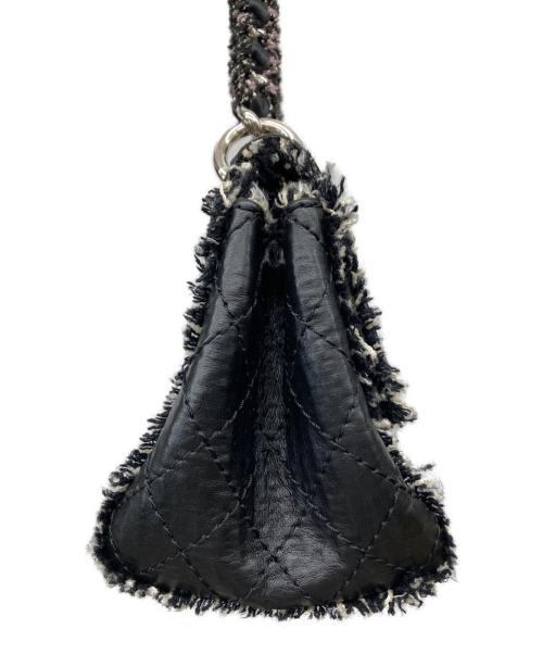 CHANEL（シャネル）CHANEL (シャネル) ココマーク ツイードチェーン レザーハンドバッグ ブラック サイズ:-の古着・服飾アイテム